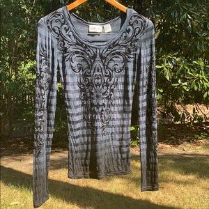 Miss Me velvet and rhinestone top